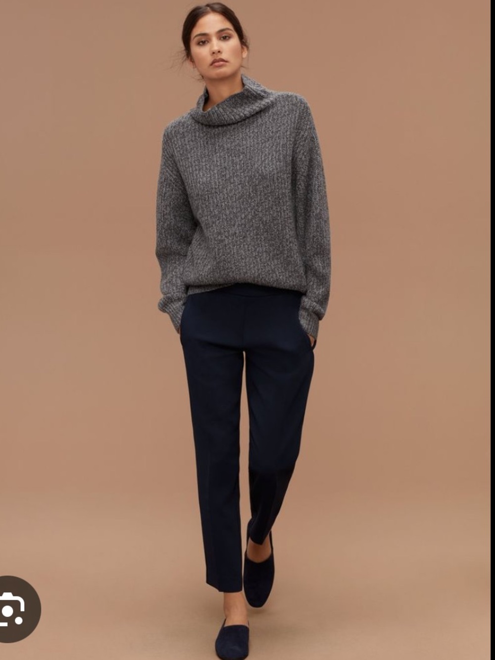Wilfred Montpellier Merino Wool Turtleneck Women's Sweater - Gray